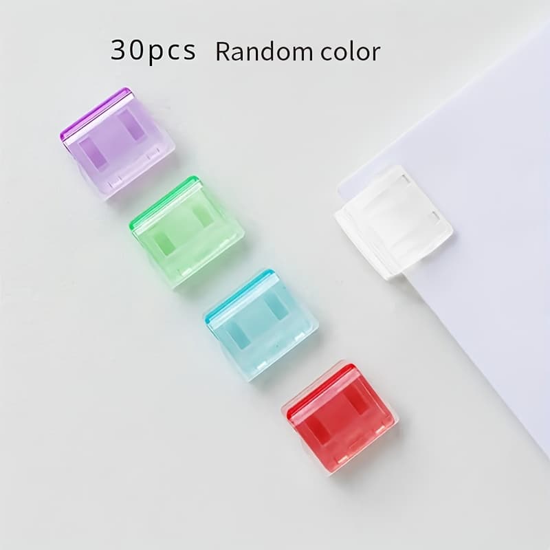 TEMU 30pcs Mini Colorful Transparent Metal Paper Clips- Ideal For Office And School Documents, Bookmarks, And Page Markers, Random Color