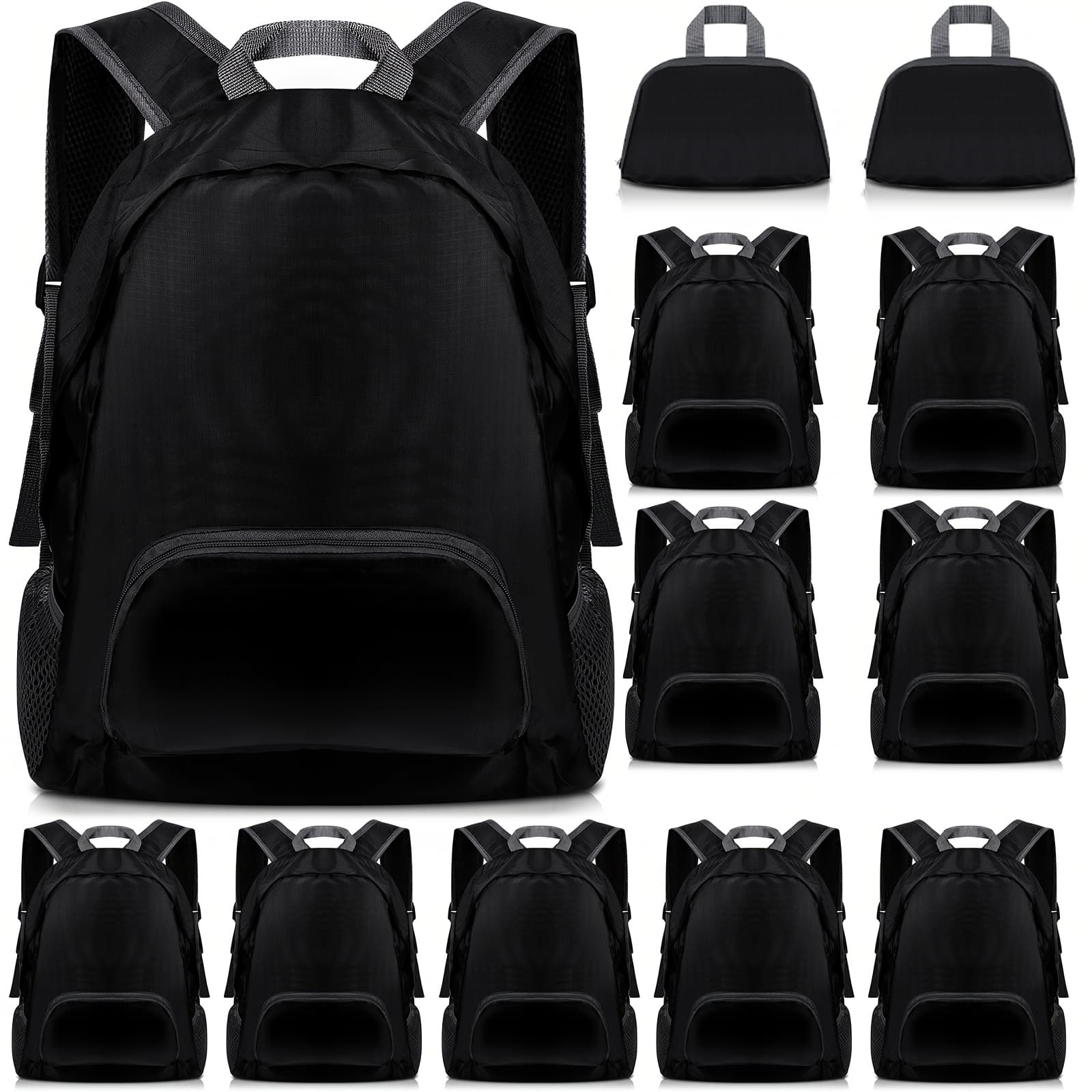 TEMU 12pcs Backpack Bulk 20l Foldable Backpacks Basic Back Packs For Travel Camping