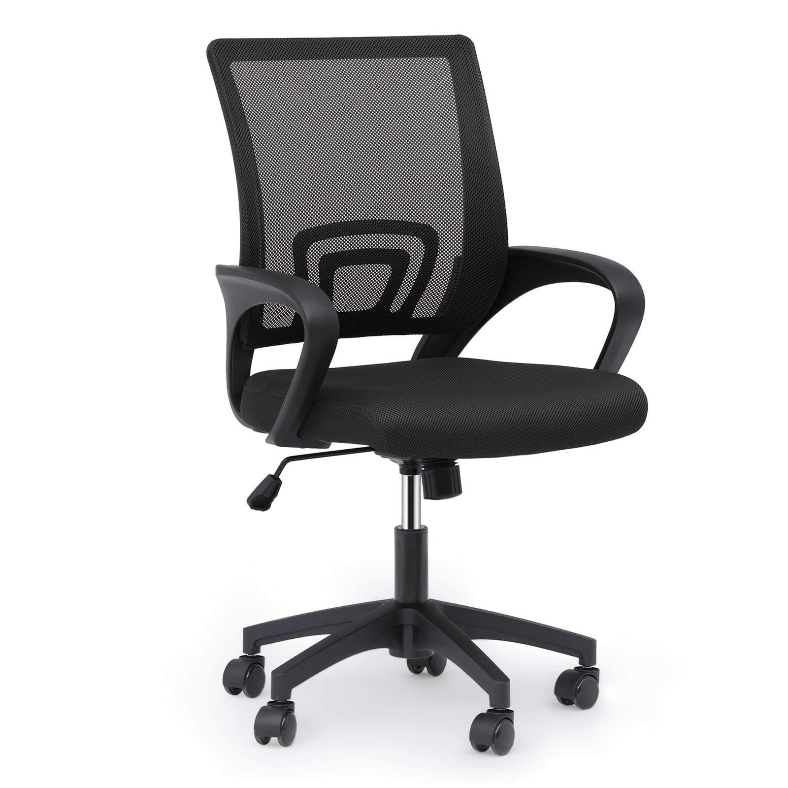 TEMU Office Chair Ergonomic - Mesh Desk Chair With Lumbar Support & Wide Seat Adjustable Height, Swivel Wheels (300lbs Capacity) - For Home Office, Gaming, Bedroom