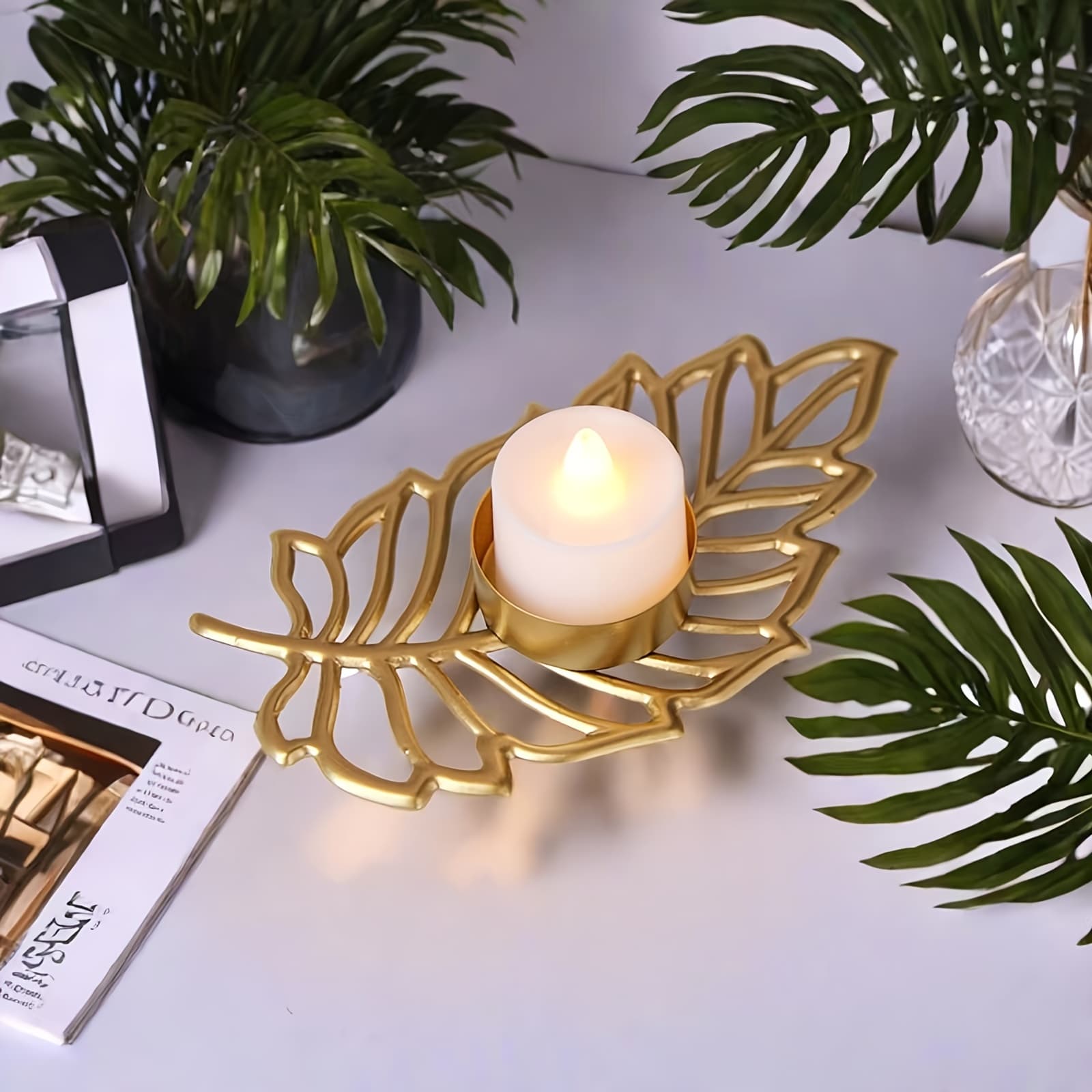 TEMU 1 Wrought Candlestick Candlestick Ornaments Party Dining Table Candlestick Ornaments