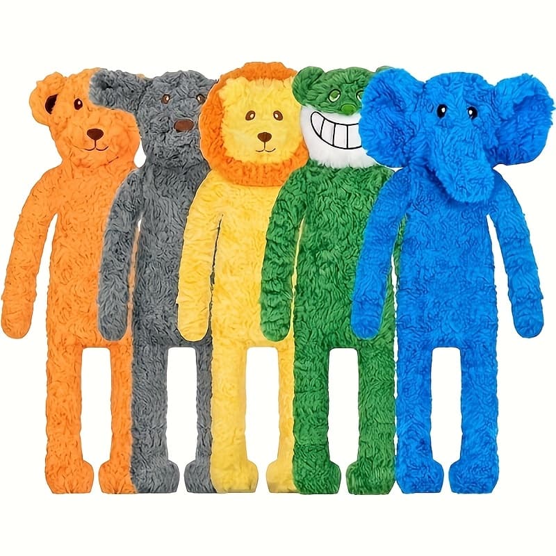 TEMU No Filler Dog Toys 1/5 Pack, Bored Pleated Interactive Dog Toys For Teeth Grinding To Keep Dogs Busy, Cute Squeaky Dog Toys For Small, Medium And Large Dogs
