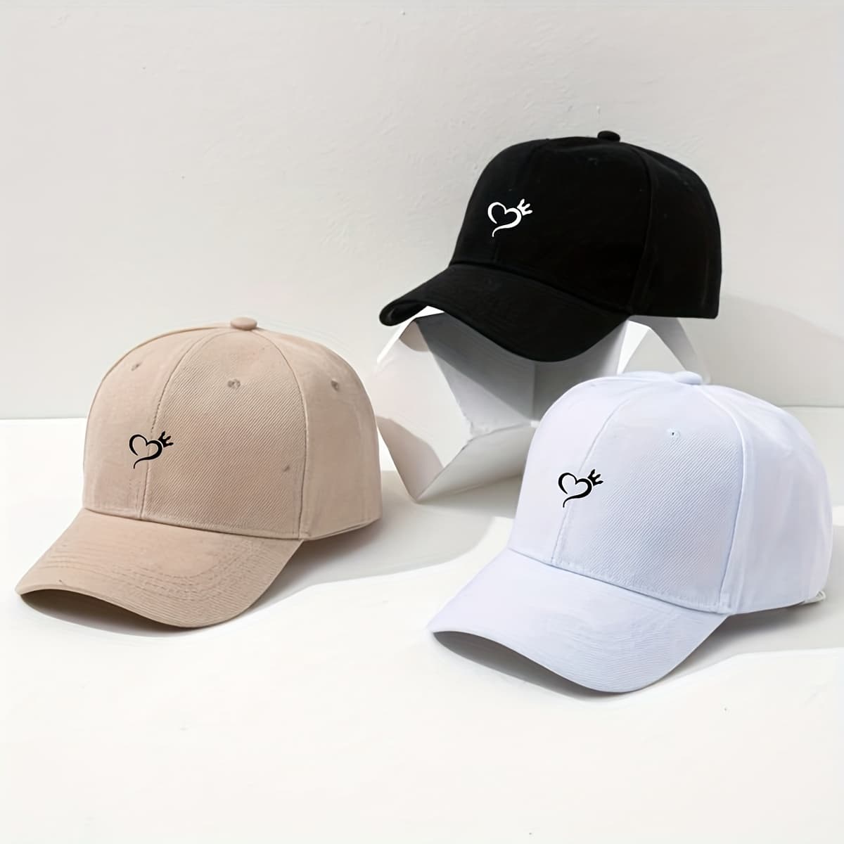 TEMU 3pcs Adjustable Women's Baseball Caps Crown Print - Breathable, Stylish For Sports, Travel And Streetwear