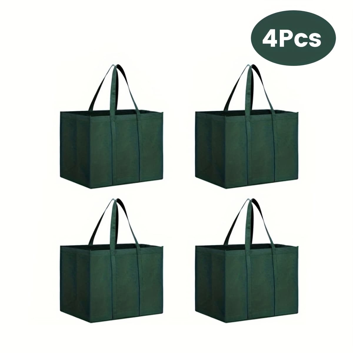 TEMU 1/4pcs Solid Color Non-woven Fabric Shopping Bag Foldable Reusable Shopping Storage Handbag Durable Travel Picnic Camping Outdoor Grocery Bags For Wedding Easter And Gift Wrapping