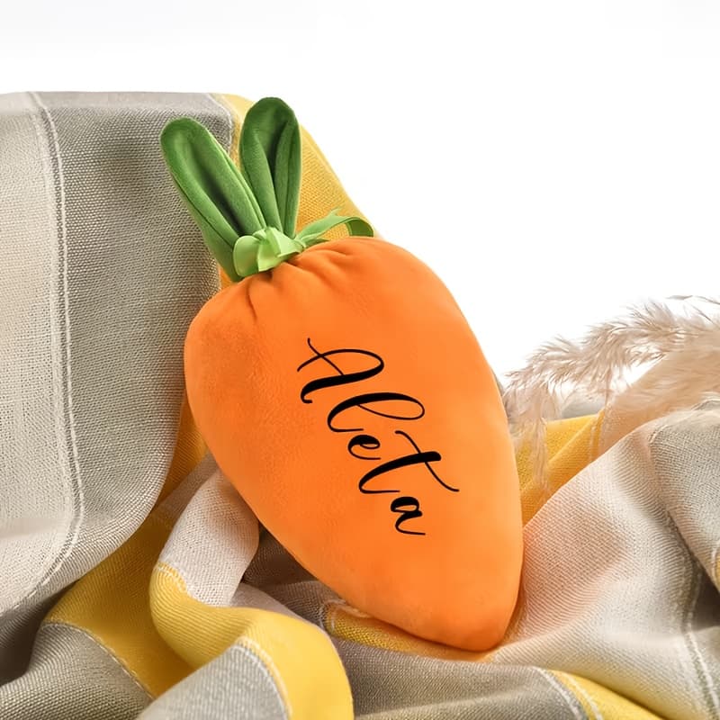 TEMU 1pc Personalized Easter Carrot Gift Bag - Ear Design, Perfect For Basket Stuffers, Party Favors, Egg Hunts, And Holiday Gift Wrapping | Easter Decoration | Drawstring Closure