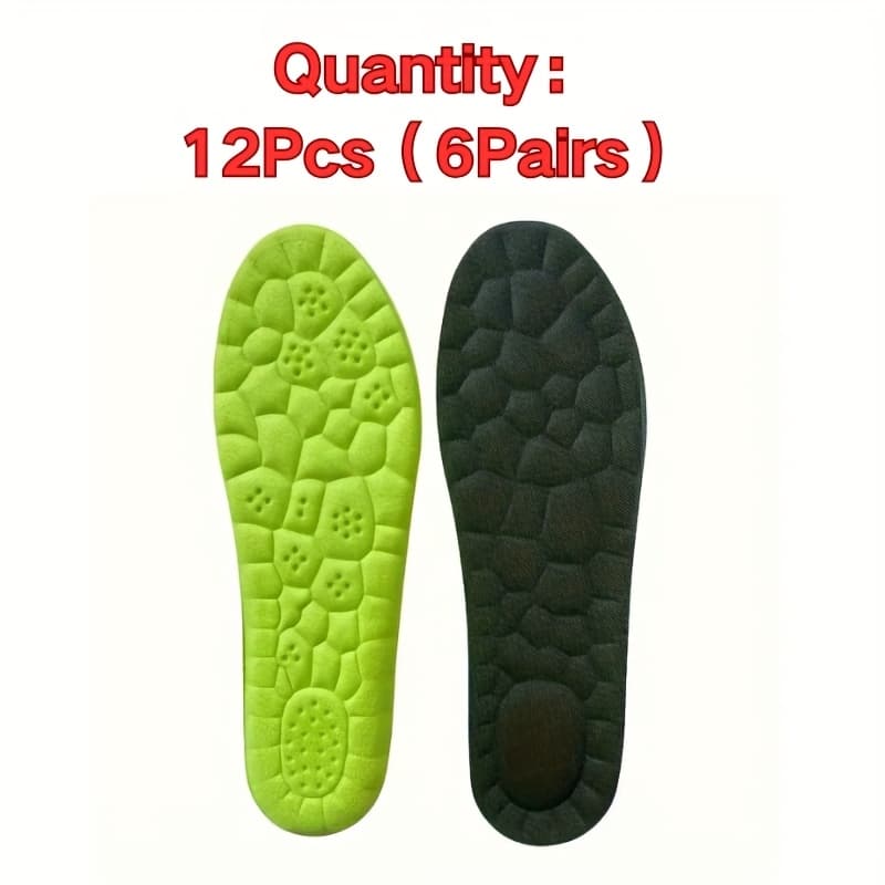TEMU 6 Pairs 12pcs 6 Pairs (12pcs) Of Soft, Elastic, And Breathable Insoles - Lightweight, Comfortable, Unisex, Suitable Shoe Accessories For Sports Shoes, Casual Shoes, And Running Shoes.colors