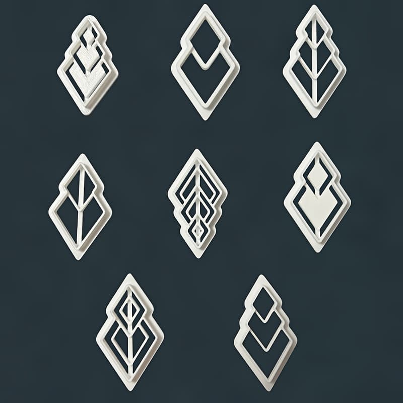 TEMU 8pcs Geometric Diamond Polymer Clay Cutters Mold Overlay Dangle Soft Clay Earring Jewelry Pendant Modeling Cutting Die Hand Tools