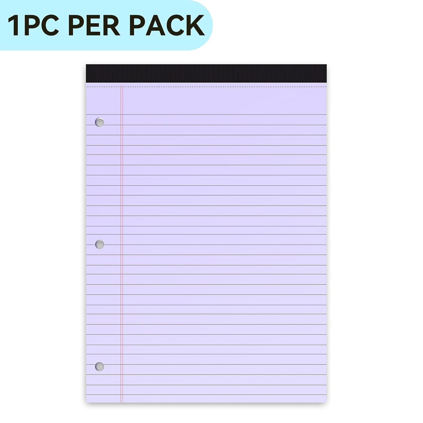 TEMU College Ruled 8.5 X 11.75-inch 30 Sheet Perforated Lined Writing Note Pads, Memo Pad, Writing Scratch Pad, Pads, Paper Pad For Work, School, 3 Hole, Tearable Page, Multicolor.