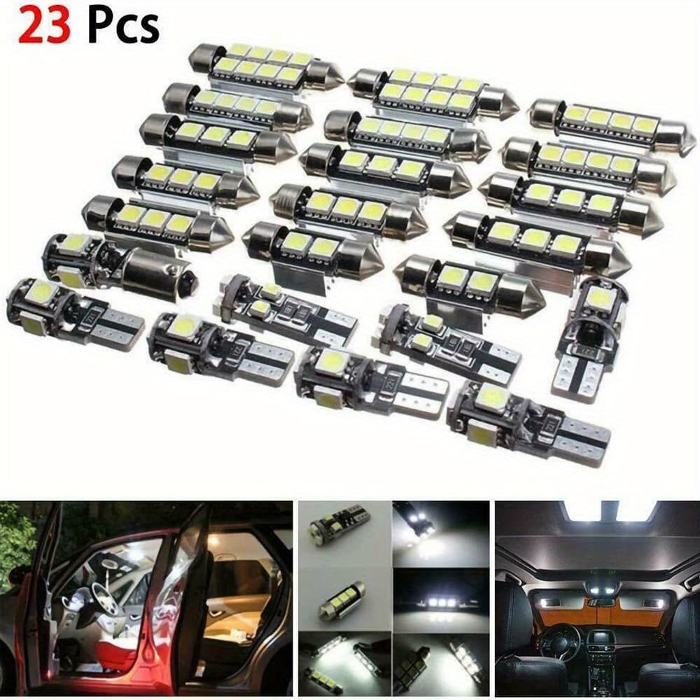TEMU For Car Enthusiasts: 23pcs Canbus Led Car Light Set - Dome, Trunk, Map And License Plate Bulbs For A Stunning Interior Upgrade, Without Battery