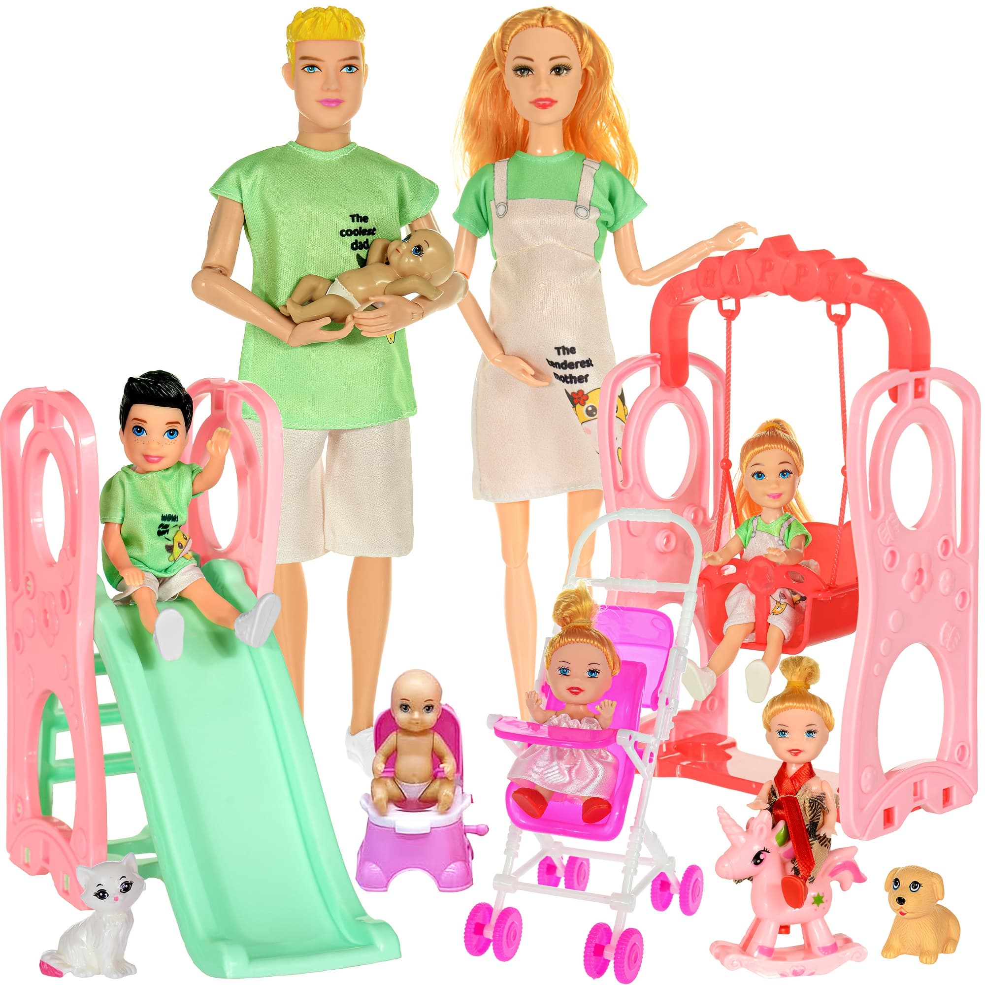 TEMU Dollhouse Set Featuring Sliding Swings And - For Individuals, Including Pets And Kids Aged 3 And Older, Ideal For Playtime, Halloween, And Christmas