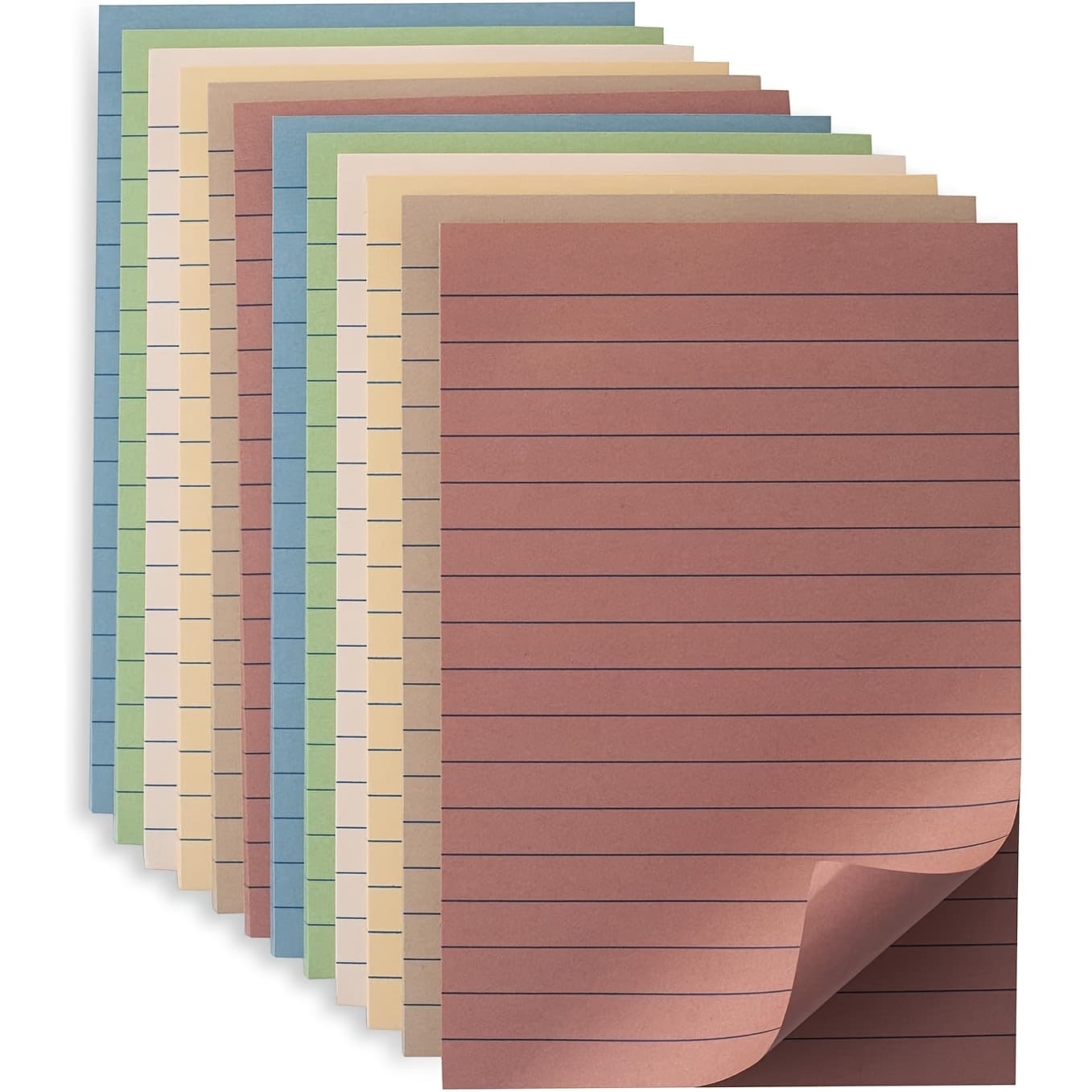TEMU Random 80 Sheets Lined Sticky Notes 4x6in Ruled Super Sticking Power Memo Pads