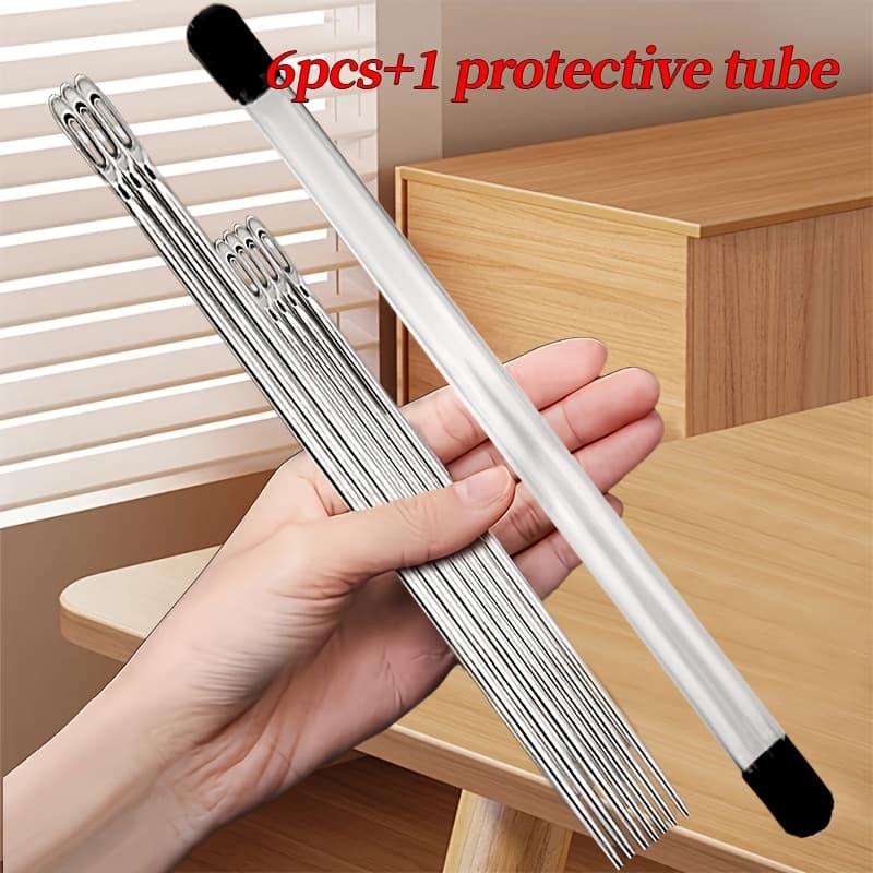 TEMU 6pcs (3pcs 100mm And 3pcs 150mm) Or 6pcs (100mm) Or 6pcs (150mm) Extra Long Needles, Home Large Basting Needles, Suitable For Hand Sewing, Craft Embroidery And Knitting