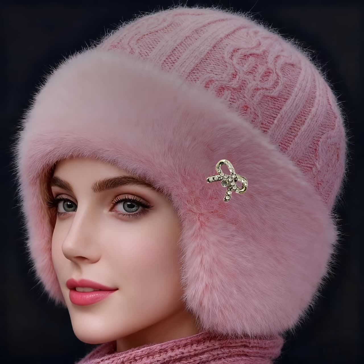 TEMU New Autumn-winter Thickened -lined Warm Ear Protection Hat For Middle-aged And Elderly