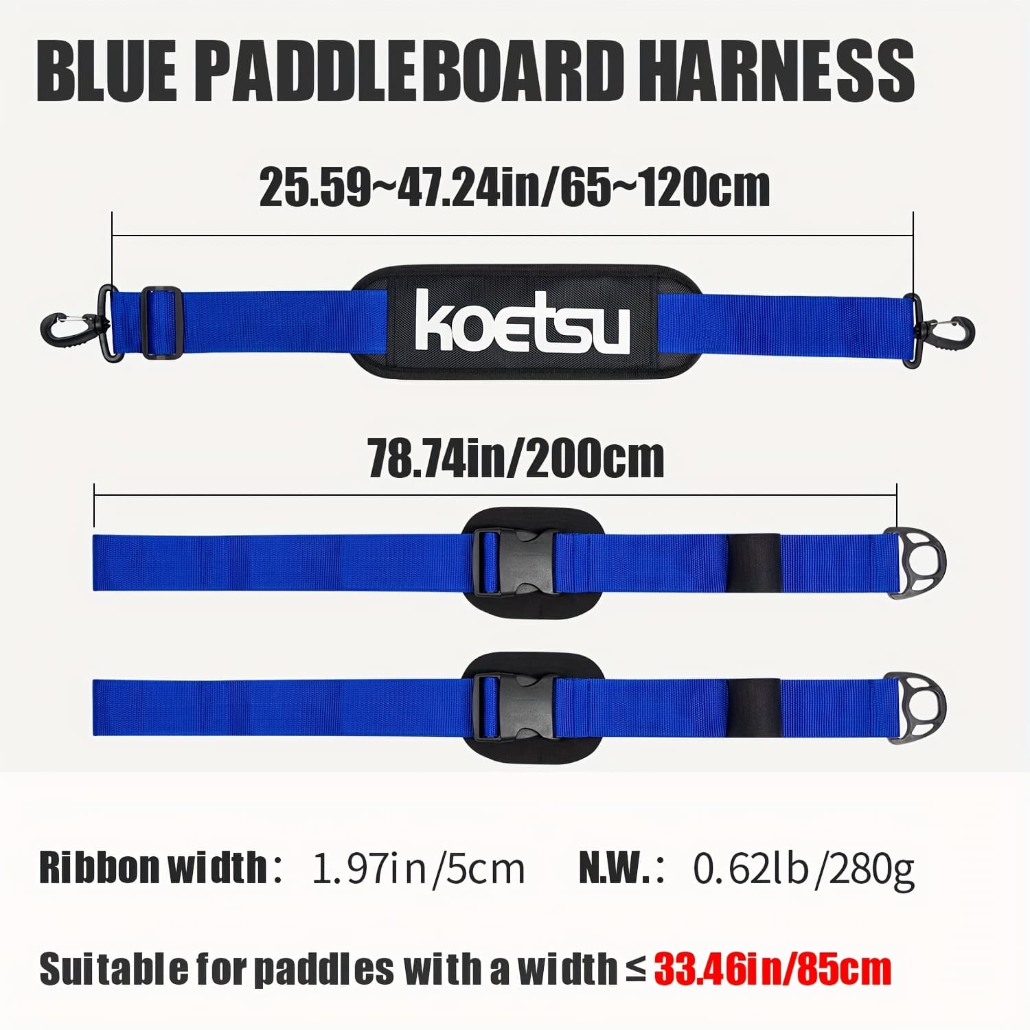 TEMU Koetsu Adjustable Sup Paddleboard Shoulder Strap, Available In Yellow, Blue, And Orange, Stylish And , Comfortable & Durable, Ideal Transport Accessory For Paddleboards