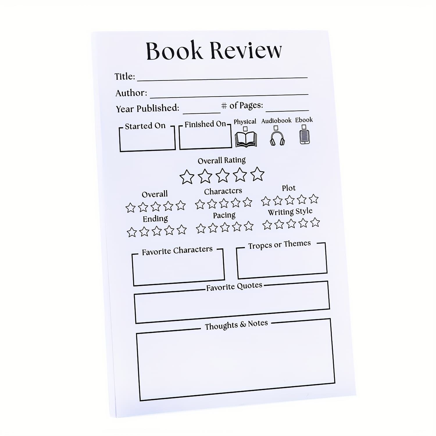 TEMU 1pc Funny Book Review Notepad, Sticky Notes, Perfect Gift For Book Lovers And Use, 40 Sheets/pad