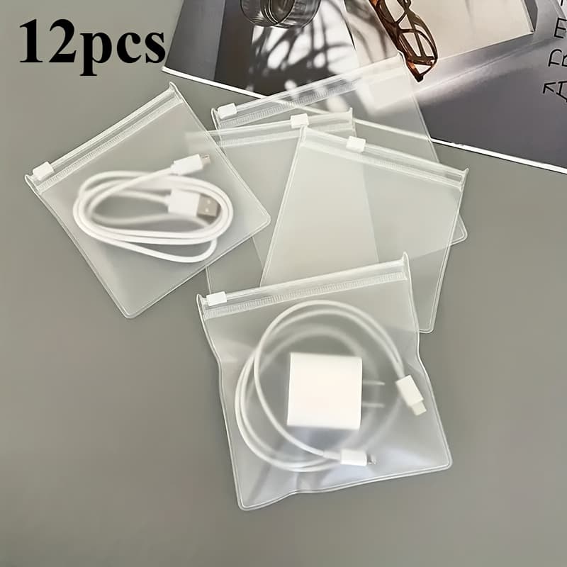 TEMU 12pcs Eva Zipper Bags With Air Holes - Reusable Clear Pvc Bag