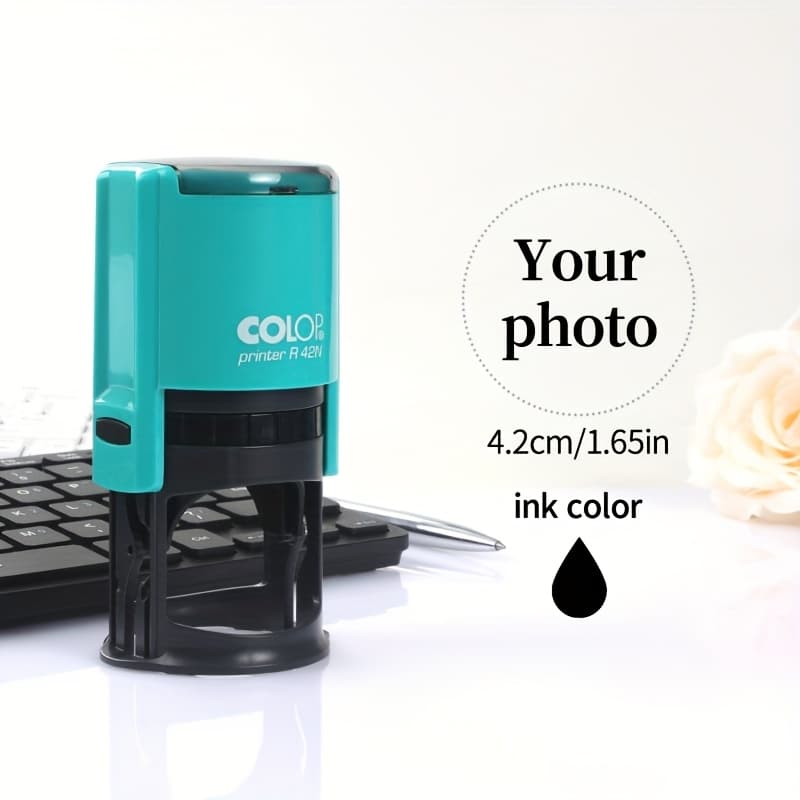 TEMU 4.2cm Large Custom Photo Seal Stamp - Personalized , Hand-drawn Design For Wedding Commemorative Badges, Party & Event Invitations - Your Own Image, Durable For Office & Home Use