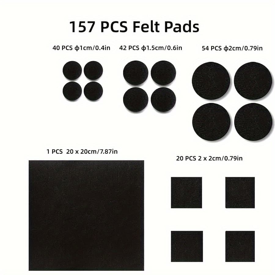 TEMU 157pcs Set Of 3mm Thick Felt Foot Pads