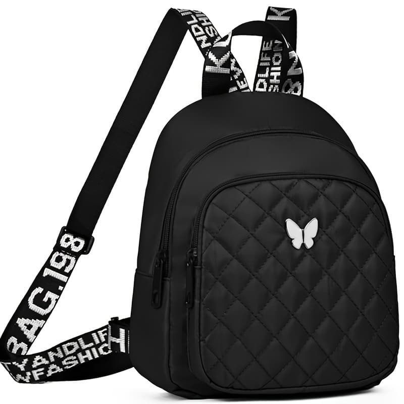 TEMU Korean Fashion Nylon Backpack - Durable Travel Backpack With Multiple Compartments, Padded Shoulder Straps & Logo, Casual For, Work, Travel (red/black)