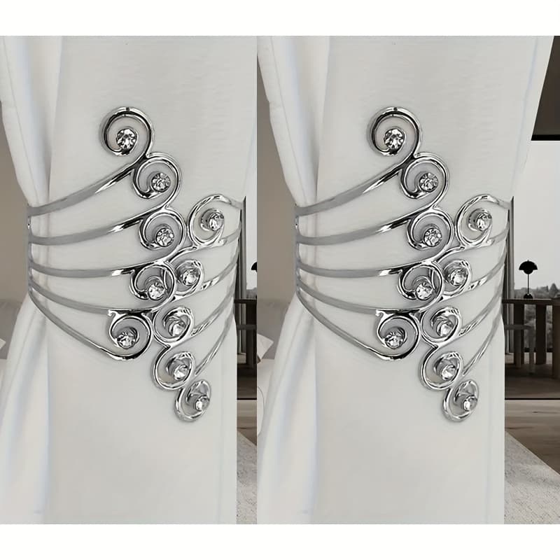 TEMU 1/2/4pcs Classic Curtain Tiebacks, Elegant | No-drill Adjustable, Luxurious Home Decor For Living Room And Bedroom