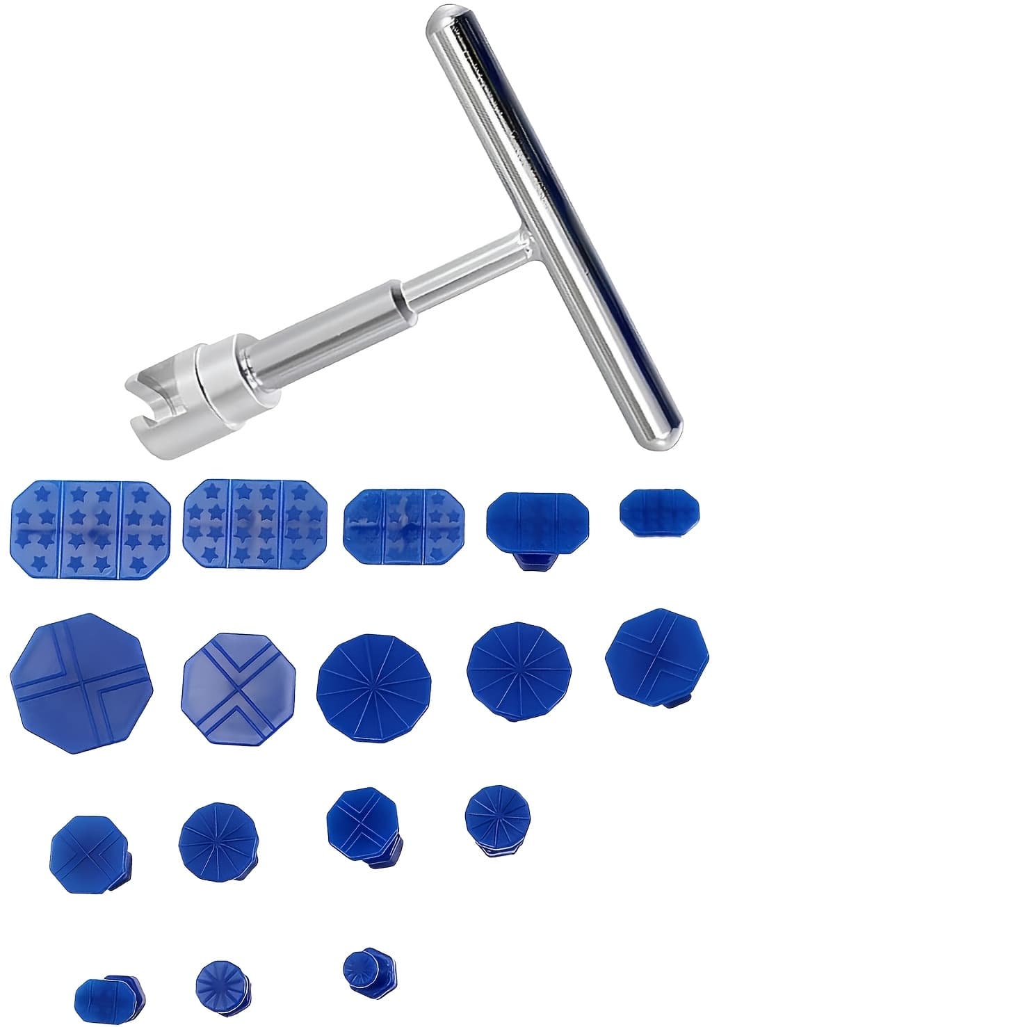 TEMU 18 Pcs Car Dent Puller, Paintless Dent Repair Tool, Car Accessories Car Body Dent Remover Kit With Hammer For Car, Glass, Screen And Tiles