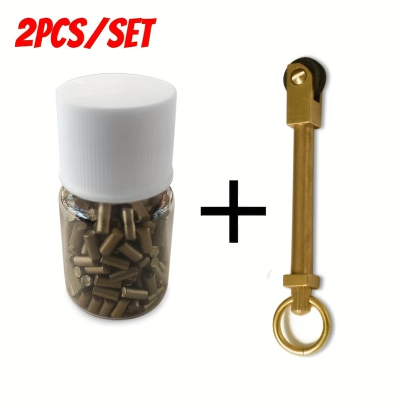 TEMU 2pcs/ Set Retro Mini Pure Copper Lighters And 200 Flint, Metal Grinding Wheel Lighter, Fire Starter Lighter Survival Outdoor Tool Kit, Without Battery