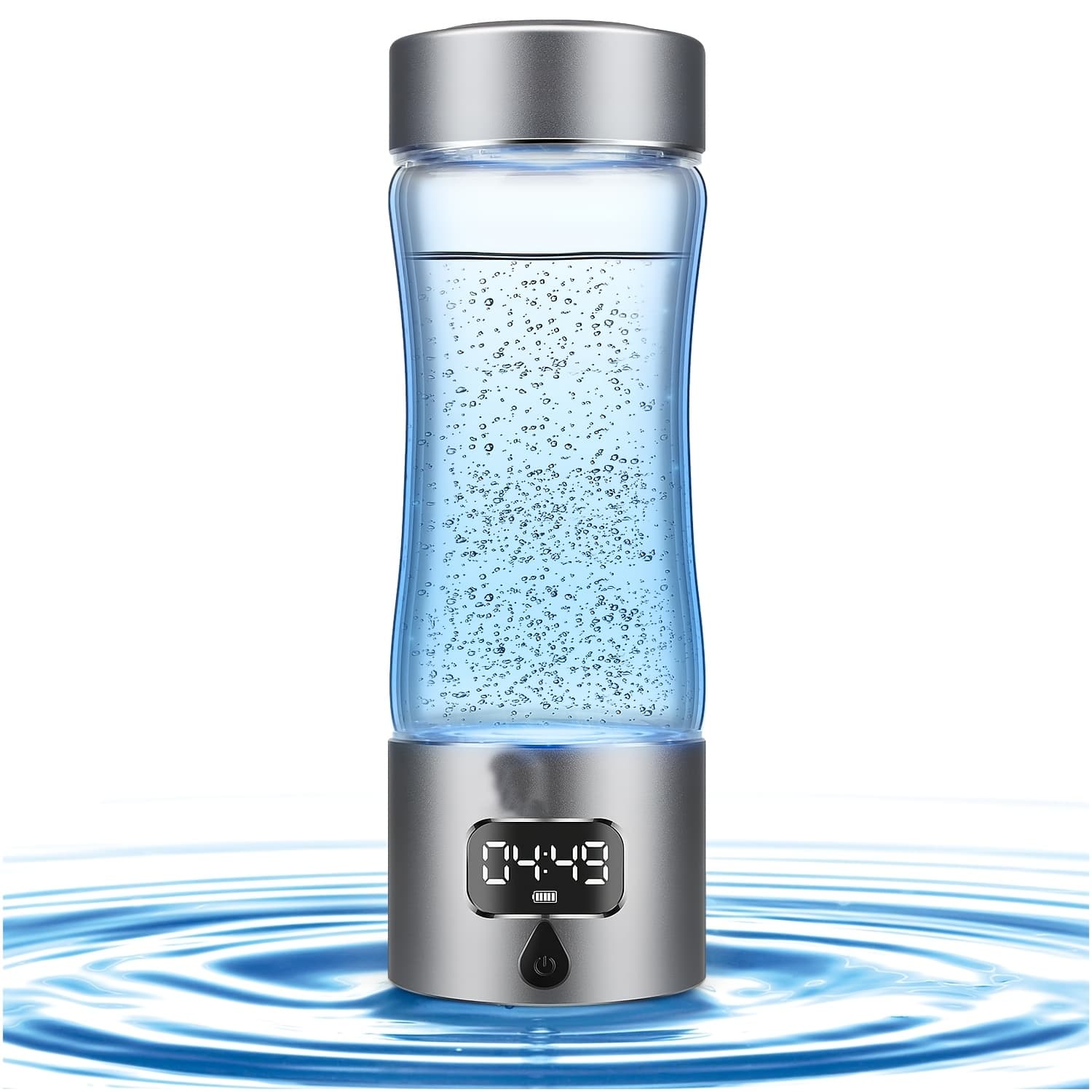 TEMU Hydrogen Water Bottle Generator With Spe/pem Technology, Portable H2 Water Ionizer Machine, 5000ppb, Hydrogen For Sports Fitness (grey)