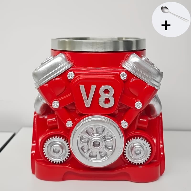 TEMU -shaped Stainless Steel Mug Retro Mechanical-style Coffee Mug Car-themed Coffee Cup Mechanic Boyfriend Gift Shock-resistant Durable Men's Mug Father's Day& Christmas Gift