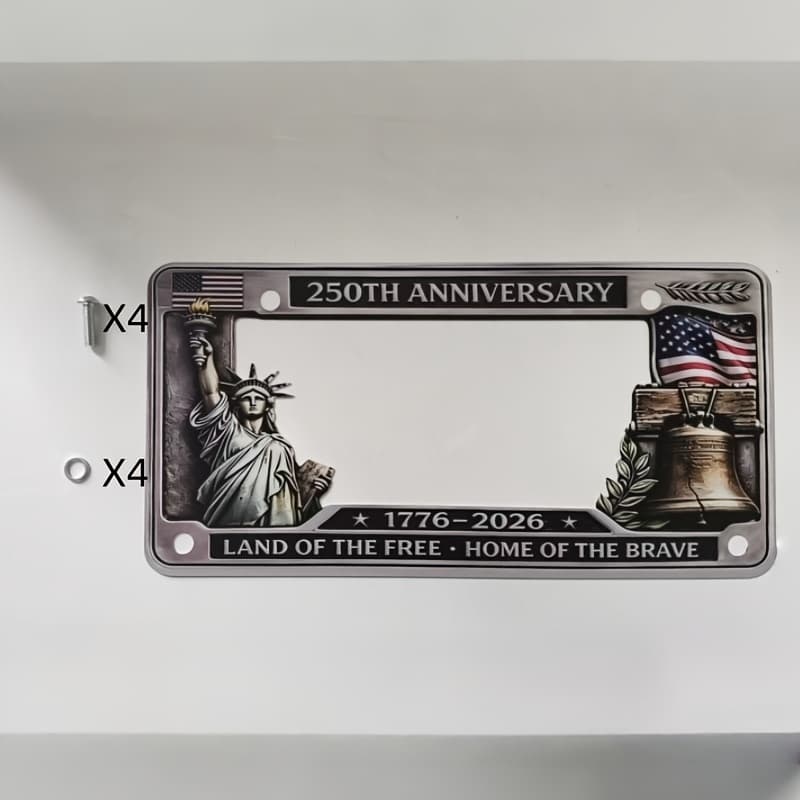 TEMU 250th Anniversary License Plate Frame, Years American Car License Plate Frame, License Plate Frame, Iron License Plate Frame Fits Standard, Perfect Commemorative Gift For Family, , And Colleagues
