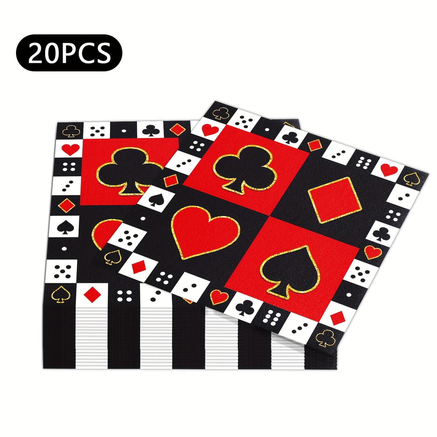 TEMU Poker Napkins Disposable Folded Cocktail Napkins Paper Napkins For Dinner Poker Theme Birthday Party Dessert Napkins