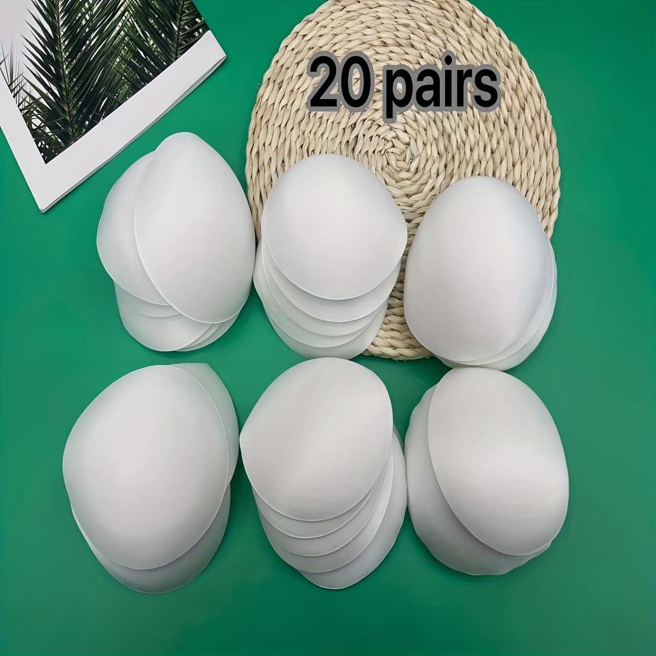 TEMU 20 Pairs Of Sponge Bra Inserts, Invisible Anti-puffy Breast Enhancement Pads, Women's Underwear And Underwear Accessories