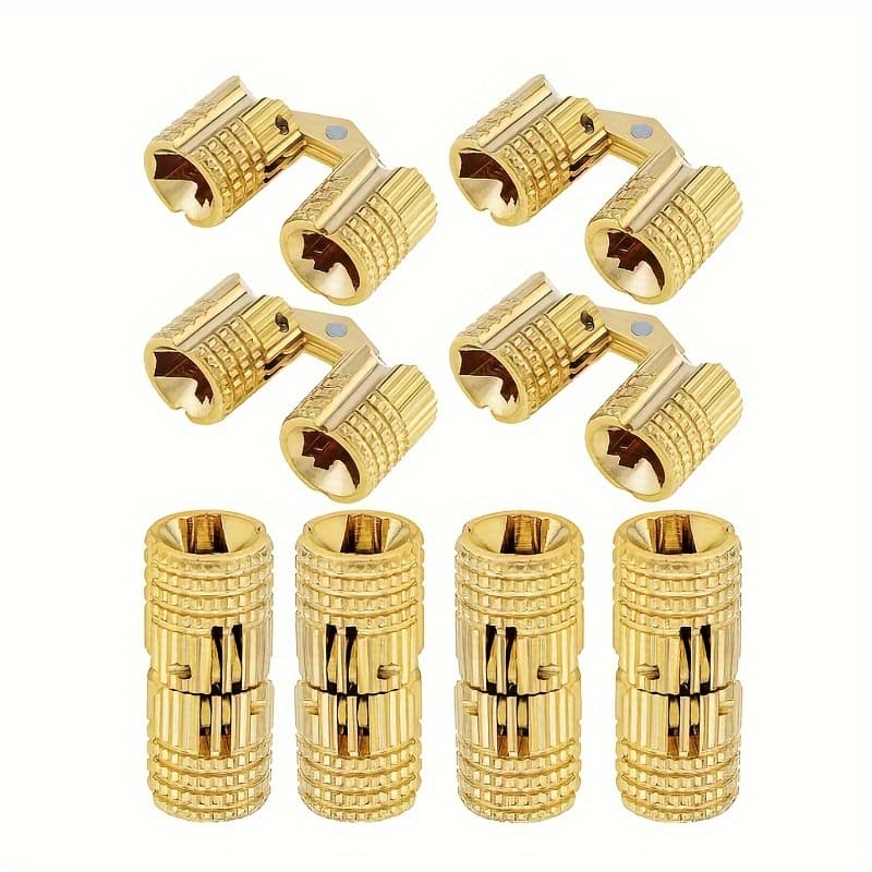 TEMU 6pcs Polished Brass Hinges, Flush Mount 180 Degree Opening Angle For Box Handmade Furniture