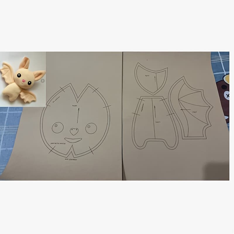 TEMU Small Bat Sewing Pattern, Suitable For Sewing Enthusiasts And Craft Lovers