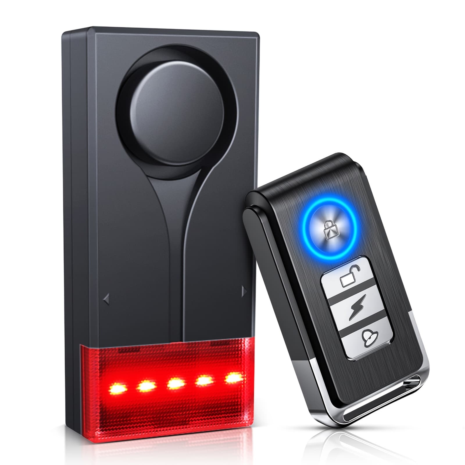 TEMU Vehicle Security Vibration Alarm System, 108db Sound & , Wireless Remote Vibration Sensor For Car Protection, Automotive Interior Safety With Red Light