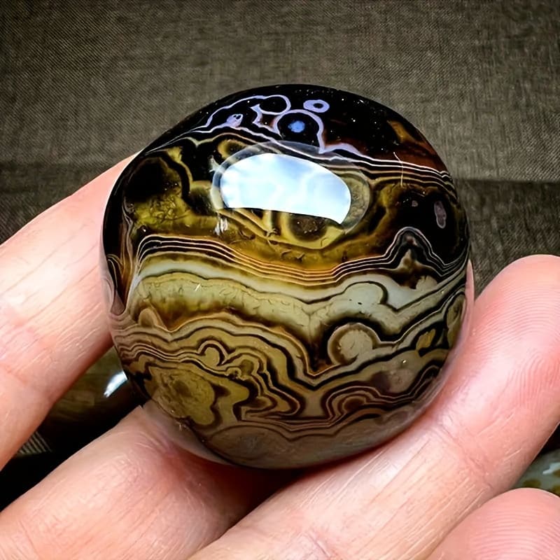 TEMU 1pc/ Natural Agate Polishing Stones - Exquisite Crystal Ornaments For Enhancing Home Decor, Flower Pot Additions, Aquatic Fish Tank , And Gifts To Your