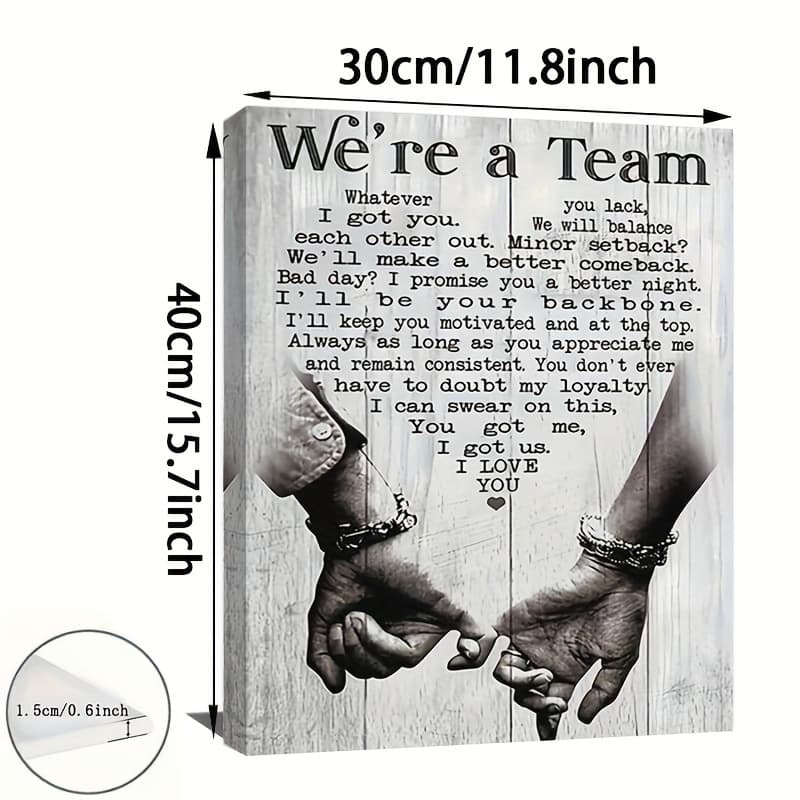 TEMU 2d Flat, 2d Flat, 1pc Wooden Framed Office Canvas Painting Art Prints Wall For Living Room Home Decor A Team Whatever You Lack Balance Out Canvas Print With Framed Ready To Hang Gift