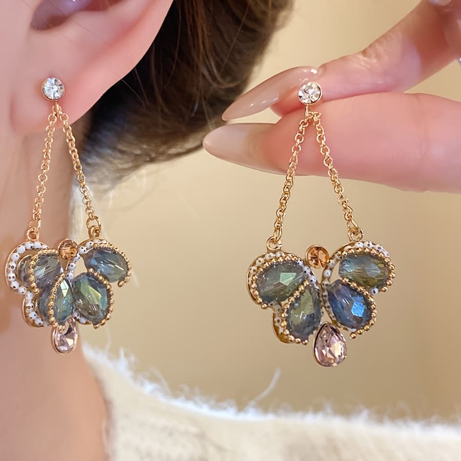 TEMU 2pcs Vintage Elegant Chic Fashion Earrings For Women, Chain Tassel Dangle Earrings, Exquisite High-end Jewelry