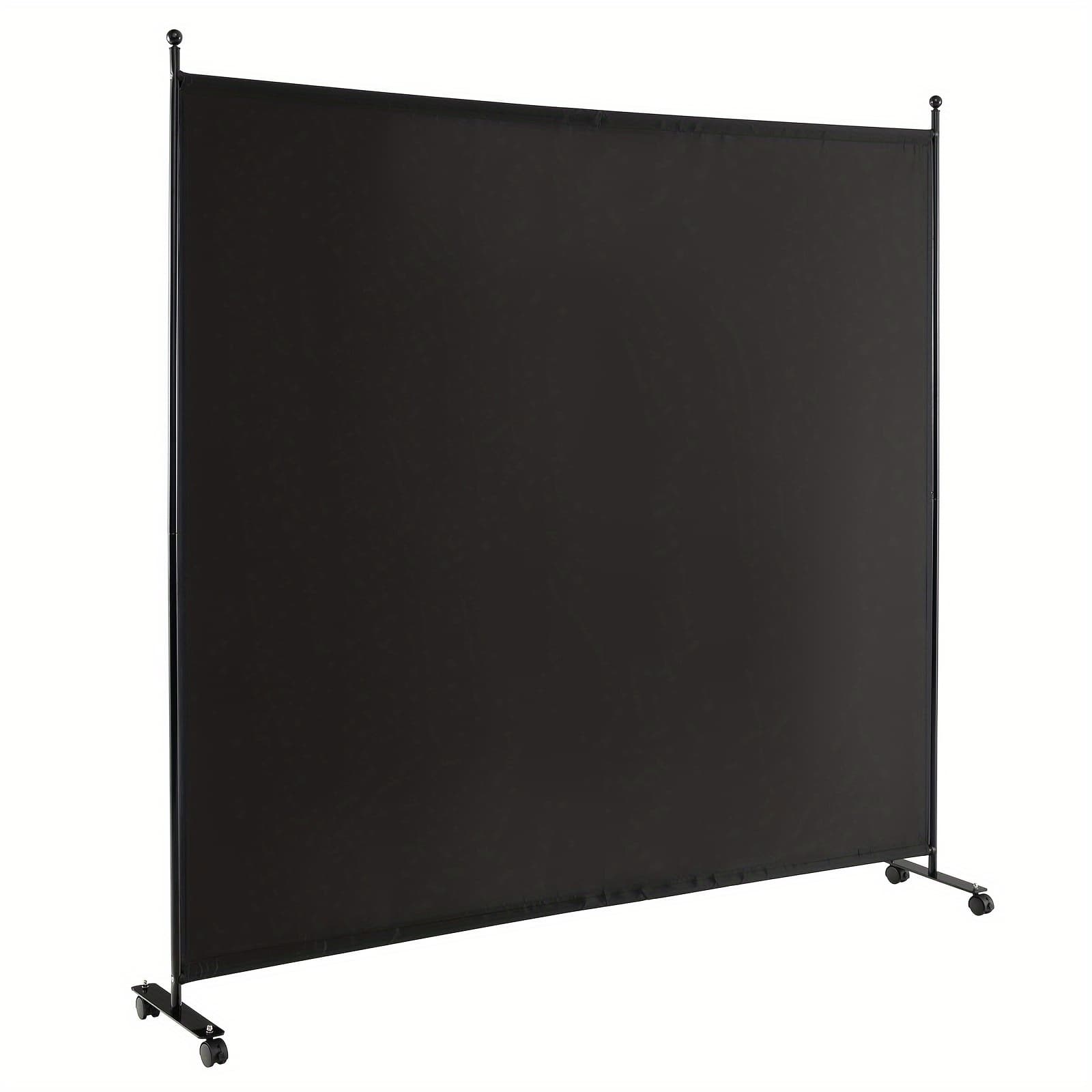 TEMU 6ft Single Panel Room Divider W/ Wheels Rolling Fabric Privacy Screen