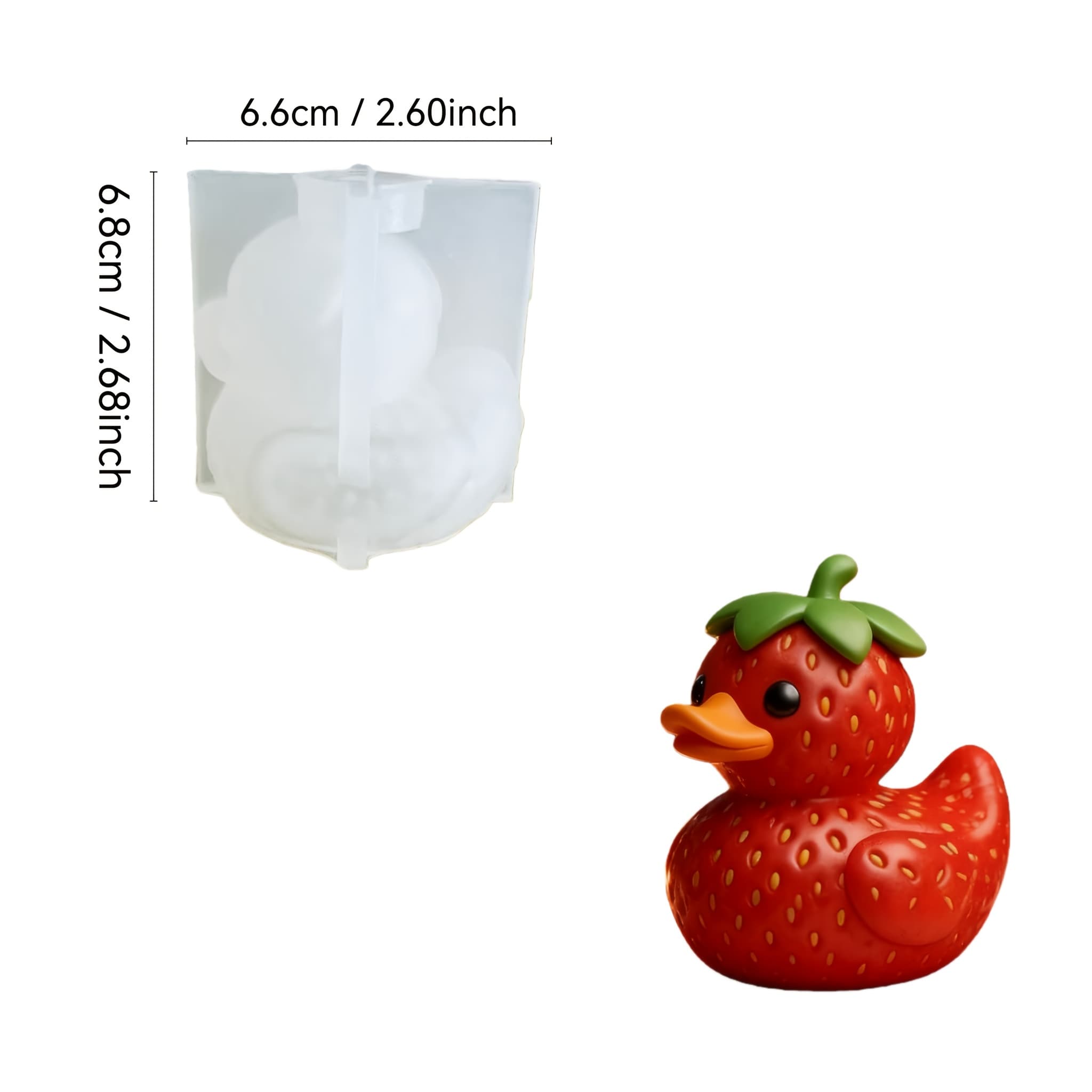 TEMU 1pc Fruit Duck Silicone Mold For Making Scented Candles, Plaster, , Clay, Resin And Other Crafts, Clear Texture, Lifelike , Exquisite And Reusable, Style, For Craft Lovers, Desktop Ornament