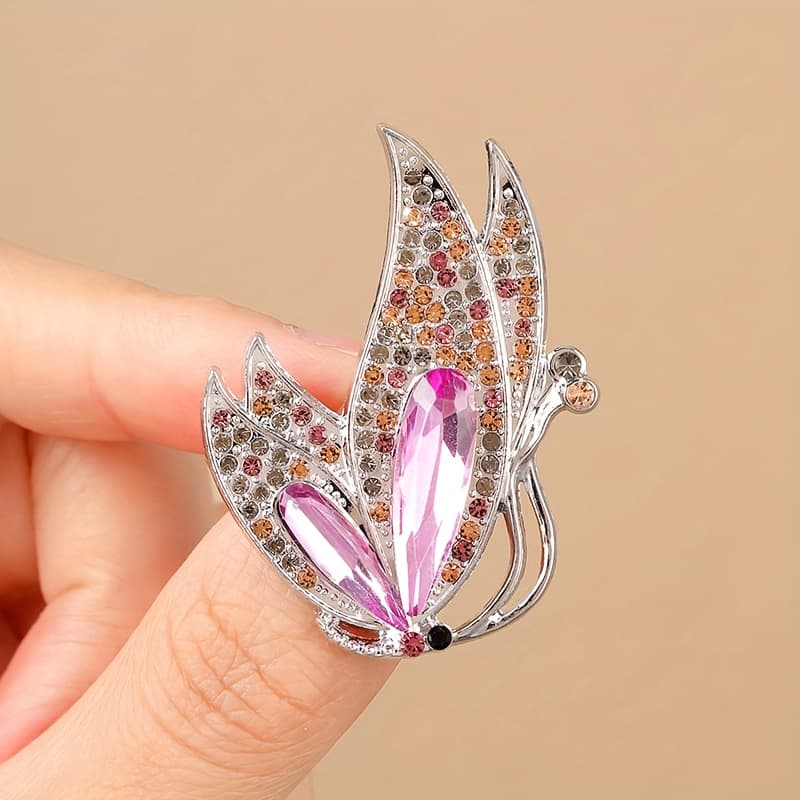 TEMU Artificial Crystal Brooch Men's Decoration Retro Brooch Fashionable Cardigan Chest Flower