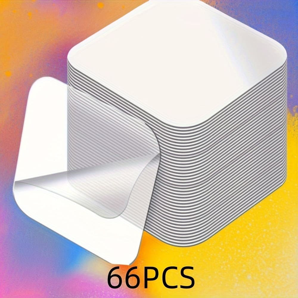 TEMU 66pcs Ultra-strong Double-sided Sticky Pads - , Adhesive Tapes For Damage-free Wall Hangings, Perfect For Home And Car Decor - No Punching Needed