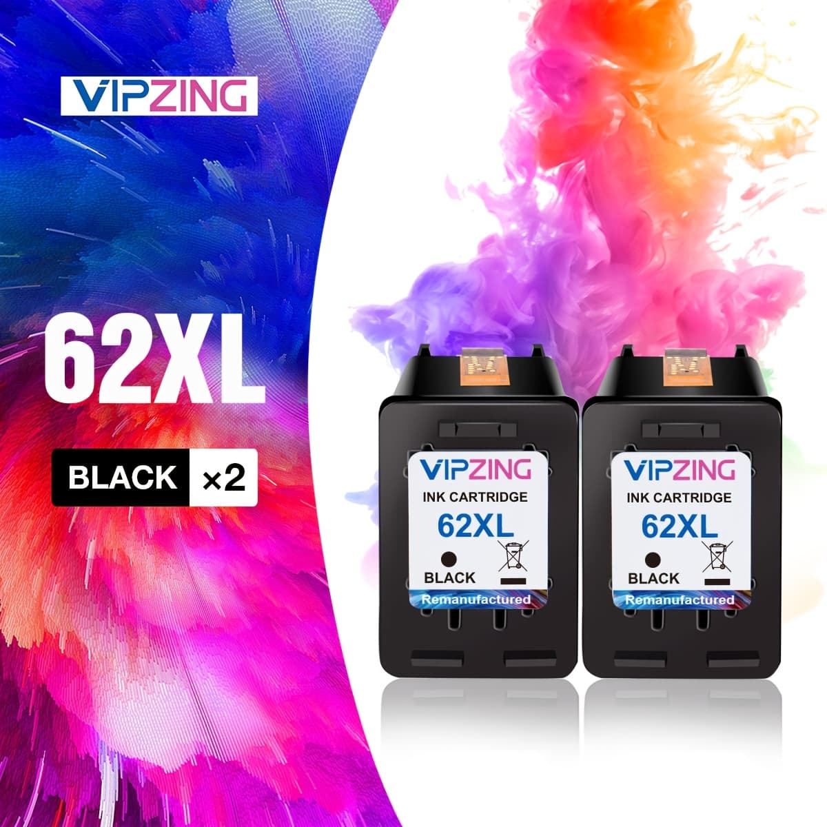 TEMU Vipzing 62xl Ink Cartridges In Black And Color Are Compatible With For Ink 62 Xl And Fit Various And Printer Models