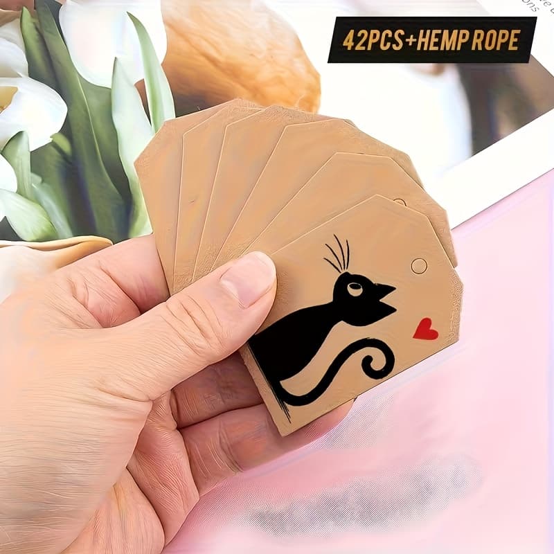 TEMU 42pcs Black Heart Tags With Twine Gift Tags For Party Supplies|, Diy Projects & Warm Presents