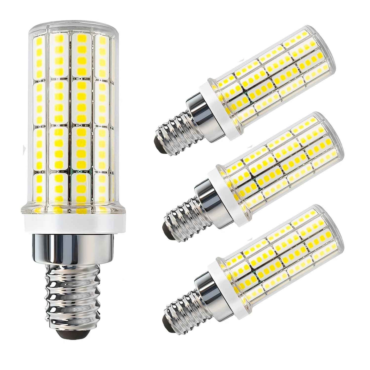 TEMU 4pcs 20w E12 Led Bulb 200w Equivalent Led Chandelier Light Bulbs Bright E12 Bulb 5000k Daylight White 2500lm Led Light Bulb For Chandeliers, Ceiling Fan, Pendant, Wall Sconces