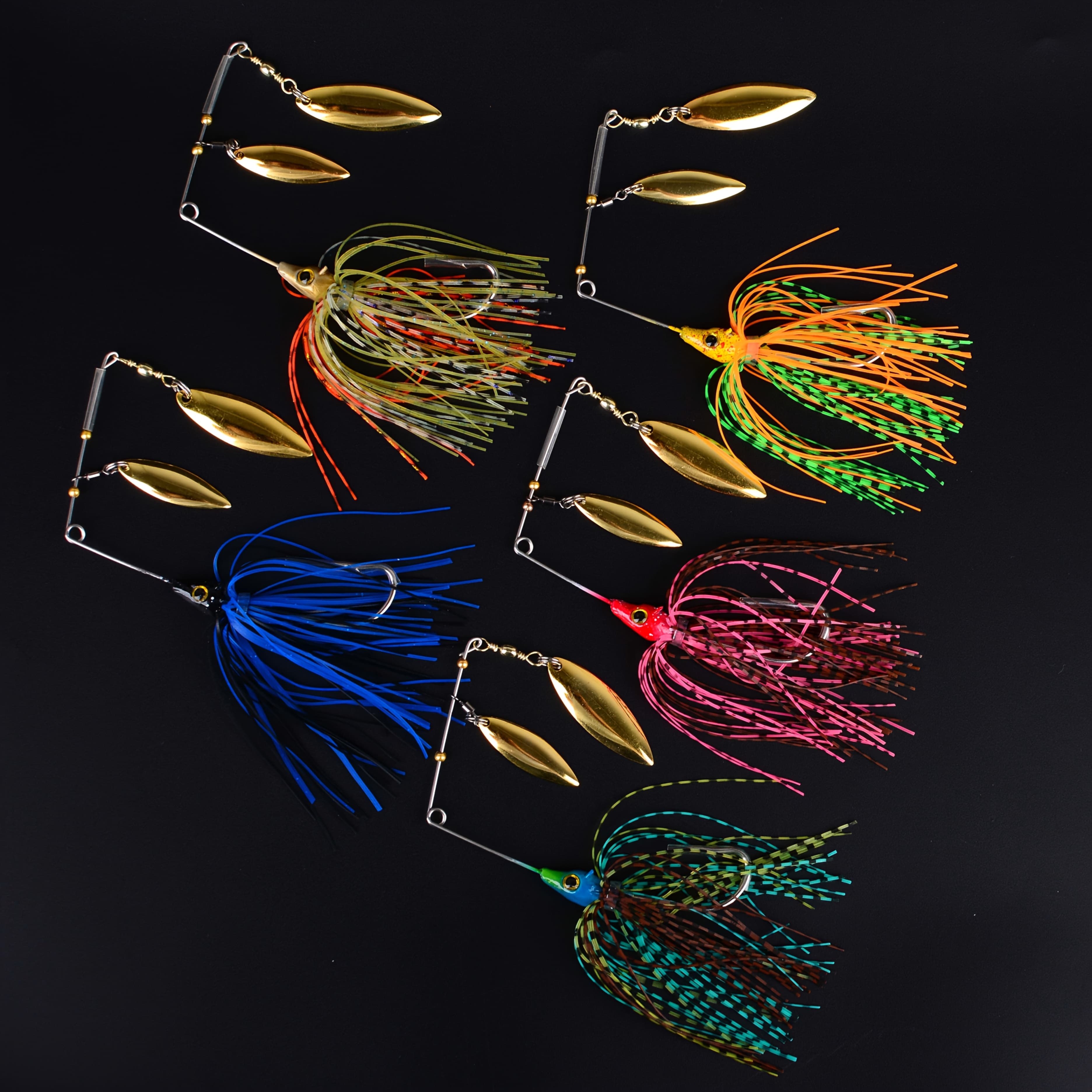 TEMU 5pcs Spinner Bait Metal Lure Hard Fishing Lure Spinner Lure Spinnerbait Pike Swivel Fish Tackle Wobbler Fishing