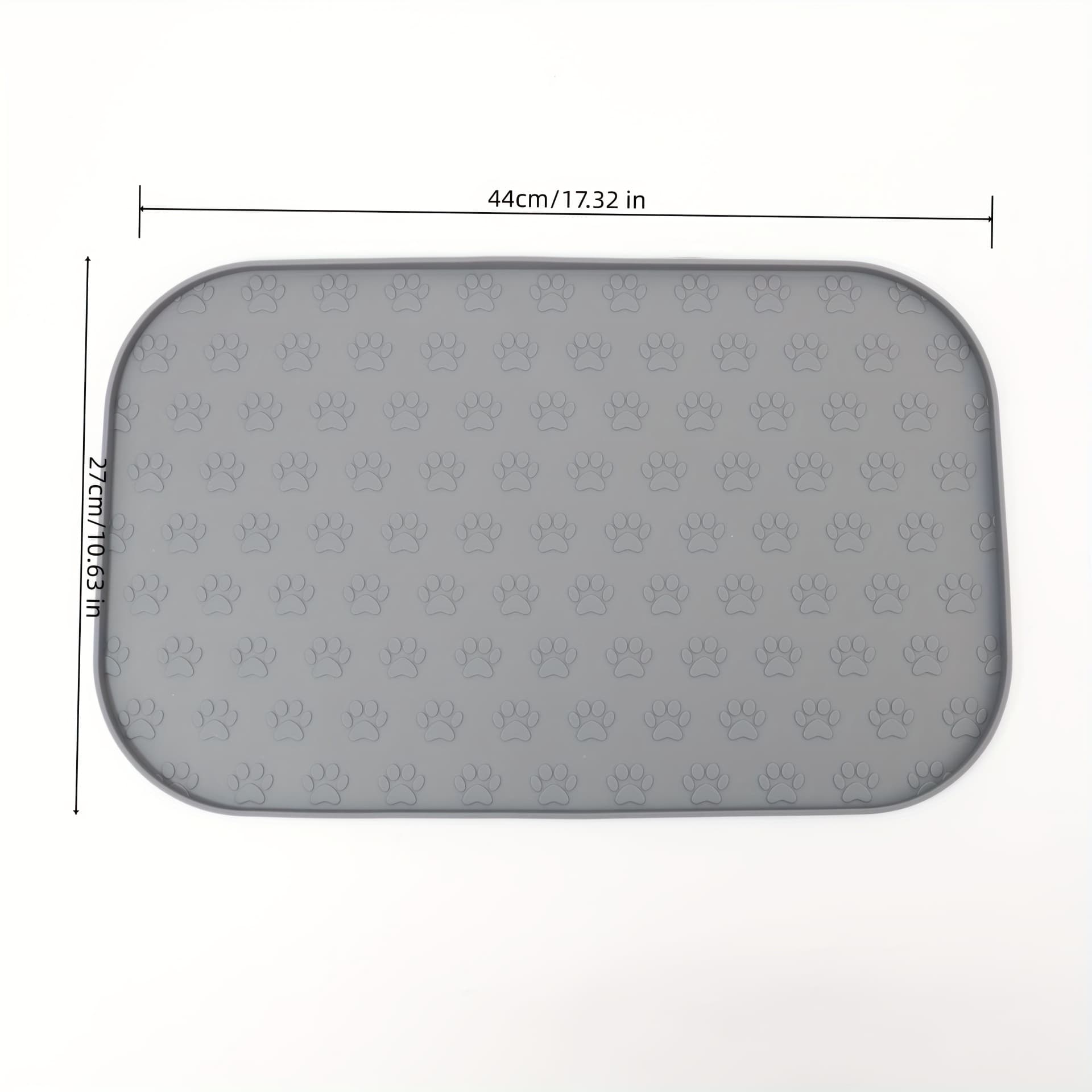 TEMU Food Mat Designed With , Ideal For Cats And Dogs, Includes Areas For Eating And Drinking, Made From Silicone, Features An Anti-slip Design, And Has Raised Edges To Keep Food From Spilling
