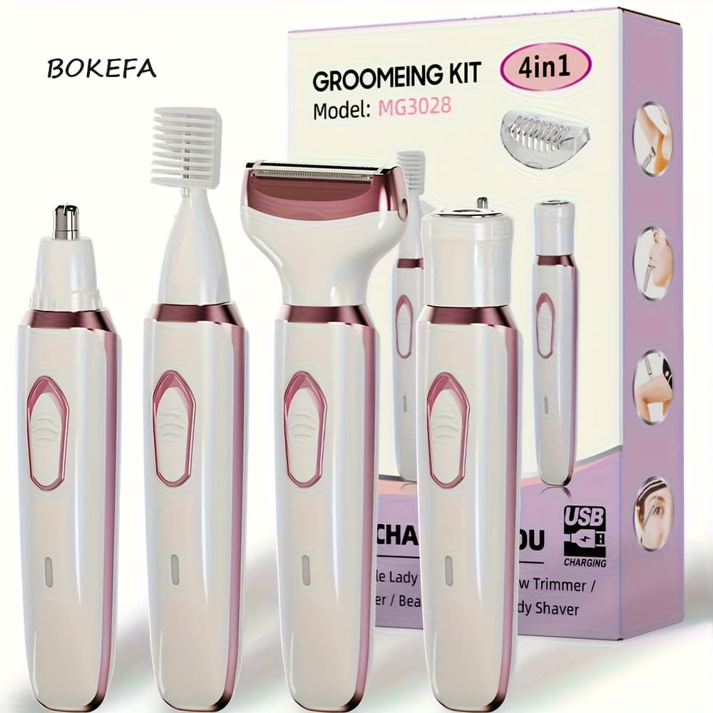 TEMU Rechargeable , Face, Nose, Legs, Underarm, Bikini Trimmer, , Grooming Kit - Portable & Rechargeable