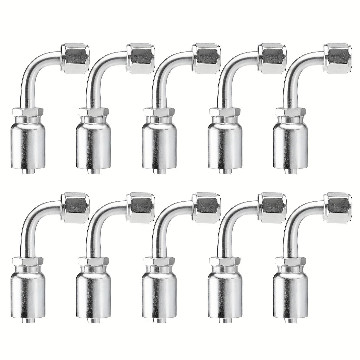 TEMU 10pcs 90 Degree Hydraulic Hose Fittings, For 3/8 Inch Hose X 3/8 Inch Jic 37 Degree Female 90 Degree Hydraulic Hose End Elbow Crimp Fitting