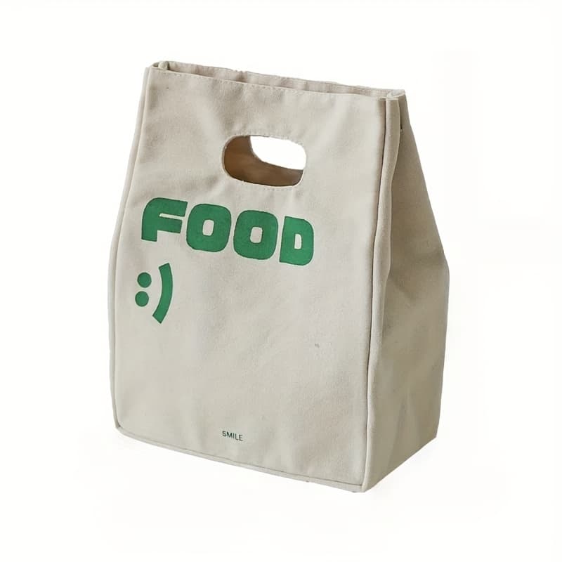TEMU 1 Portable Insulated Lunch Bag With Aluminum Foil Liner - Insulated Canvas Picnic Bag For Work, School, Camping, Leak-proof And Fresh-preserving - Non-food Contact