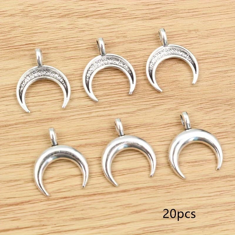 TEMU 20pcs Antique Silvery Pendants, Suitable For Diy Handmade Bracelets, Necklaces, Earrings, And Jewelry Accessories, Bag Zipper Charms, 20x17mm