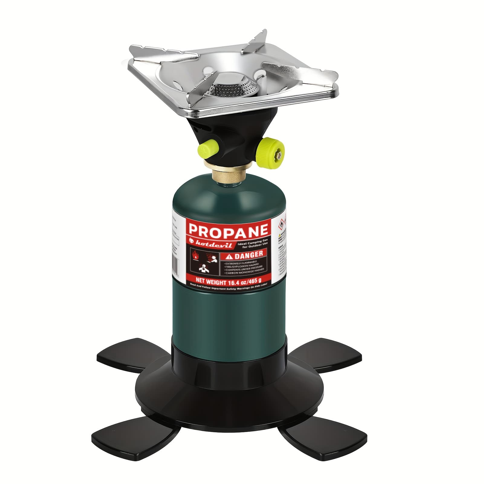 TEMU Propane Camping Stove With Gas Cylinder Base Lightweight Propane And Gas Camping Stove With Instant Ignition For Hiking Backpacking And Outdoor Cooking Ultra-portable Durable Camp Stove